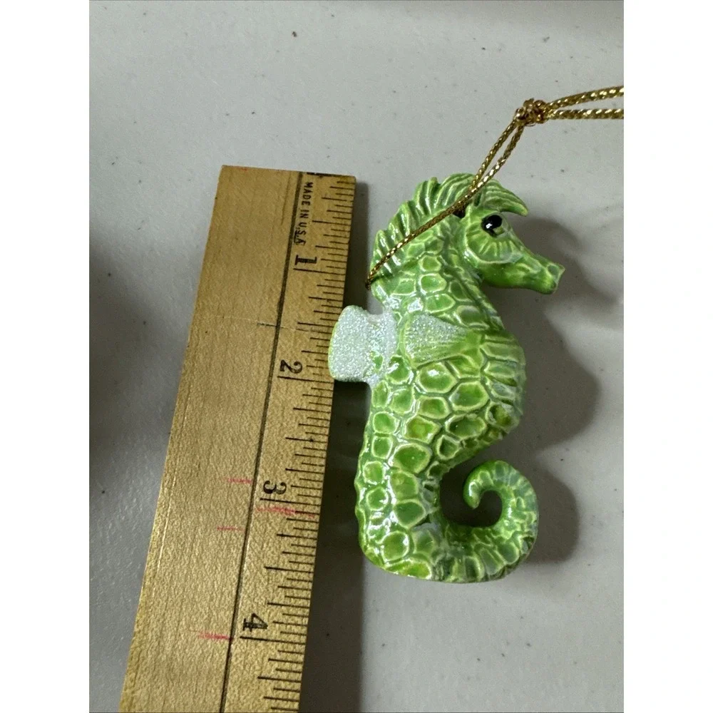 Seahorse Ornament - Stoneware Hand‎ made Stamped Glossy finish Orn74